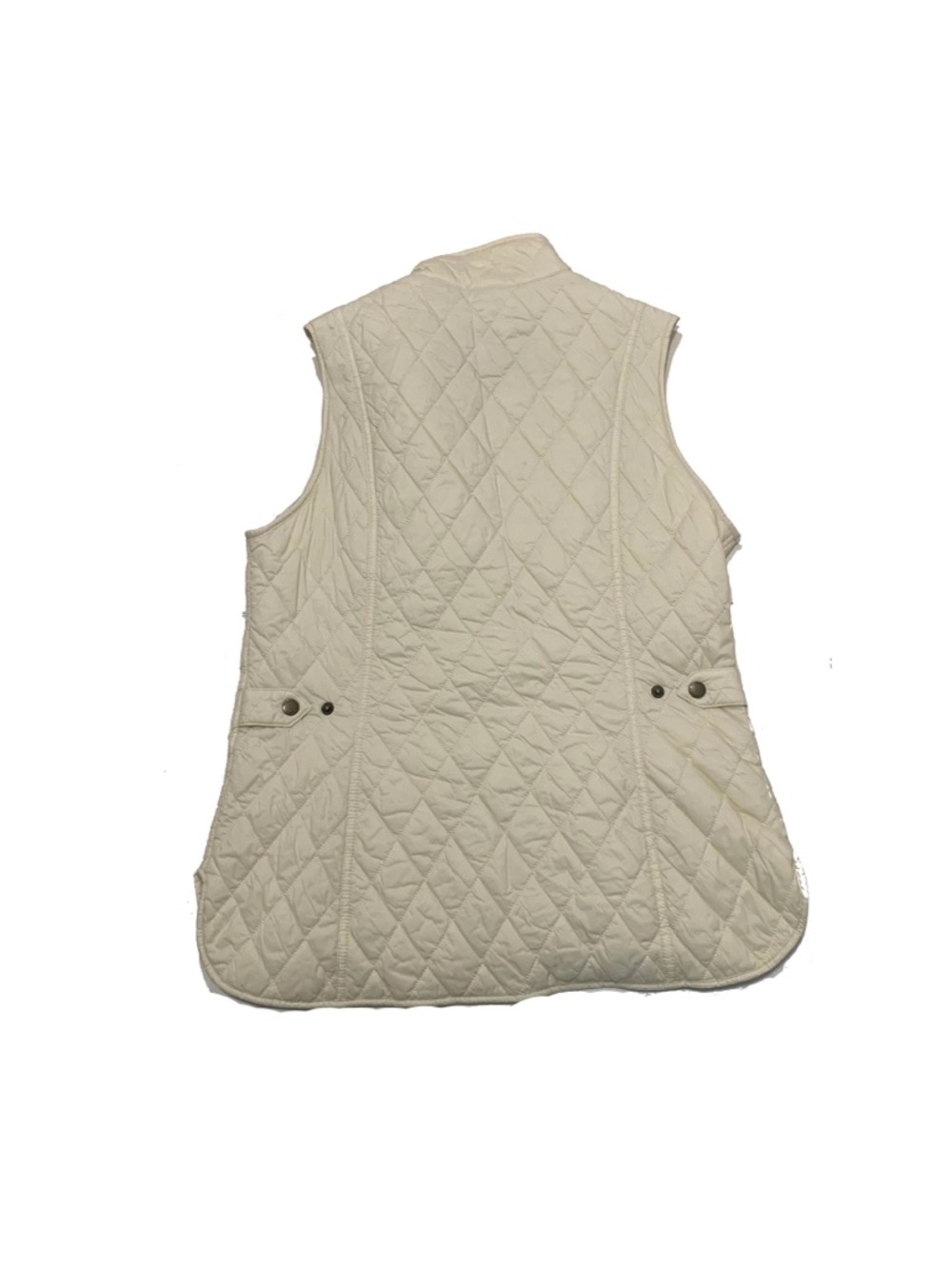 8 / Barbour Cream Quilted Sleeveless Vest - Picture 6 of 7